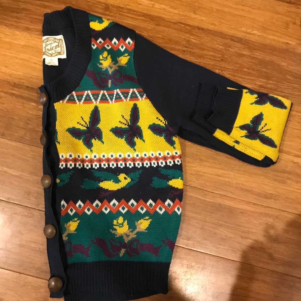 Knit cropped multicolor cardigan from Spain